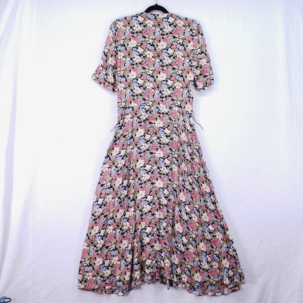 Vintage ED Michaels Melanie Drucker Floral Tea Midi A-line Cottagecore Dress - Picture 11 of 16